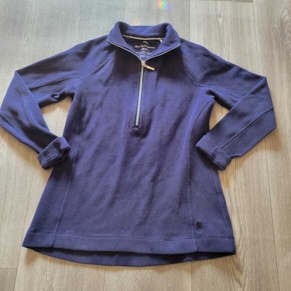 Tommy Bahama Aruba Womens Navy 1/4 Zip Pullover Sweatshirt XS Cotton/Spandex - Picture 4 of 8